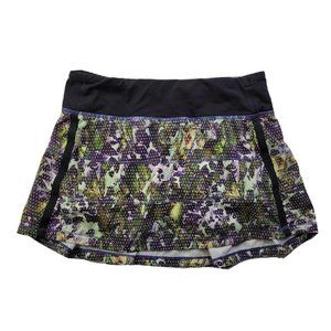 Lululemon Pace Rival Skirt II *4-way Stretch Floral Sport White Color Size 4